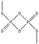 2,4-二(甲硫基)-1,3,2,4-二噻二磷杂丁环-2,4-二硫醚结构式