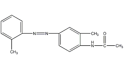 4-乙酰氨基-2',3-二甲基偶氮苯结构式