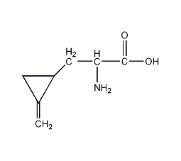 (1R,αS)-α-氨基-2-亚甲基环丙烷丙酸结构式