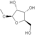 甲基-β-D-呋喃核糖苷结构式