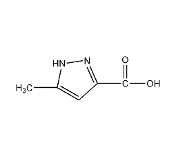 5-甲基-1H-吡唑-3-羧酸结构式