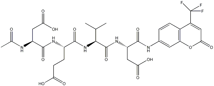 Ac-Asp-Glu-Val-Asp-7-氨基-4-三氟甲基香豆素结构式