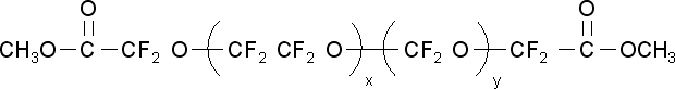 聚(四氟乙烯氧化钴氧化二氟亚甲基)α,ω-二(甲基羧酸)结构式