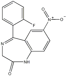 5-(2-氟苯)-7-硝基-1,3-二水-2H-1,4-苯并氮杂卓-2-酮结构式