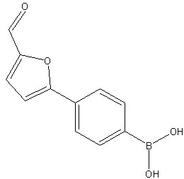 4-(5-甲酰基-2-呋喃基)苯硼酸结构式