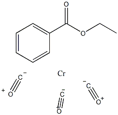 (苯甲酸乙酯/安息香酸乙酯)三羰基铬结构式