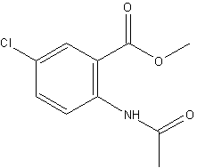 2-乙酰氨基-5-氯苯甲酸甲酯结构式