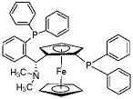(R)-(-)-[(R)-2-二苯基膦二茂铁基](N,N-二甲氨基)(2-二苯膦苯基)甲烷结构式