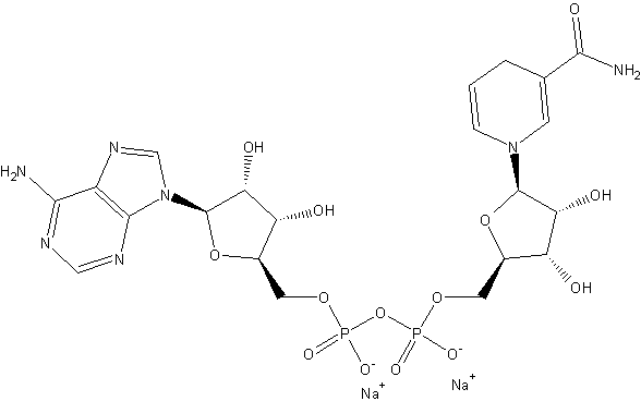 β-烟酰胺腺嘌呤二核苷酸二钠结构式