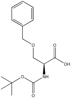 N-叔丁氧羰基-O苄-D-丝氨酸结构式