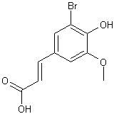 3-溴-4-羟基-5-甲氧基苯丙稀酸结构式