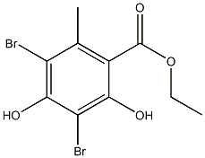 2,4-二羟基-3,5-二溴-6-甲基苯甲酸乙酯结构式