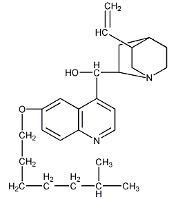 (8α,9R)-10,11-二氢-6'-[(6-甲基庚基)氧]辛可宁-9-醇结构式