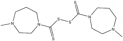 双-(4-甲基-1-单哌嗪硫代羰基)二硫醚结构式