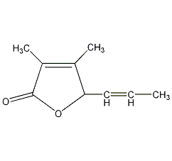 2,3-二甲基-2,5-庚二烯-4-内酯结构式