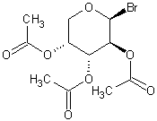 三-O-乙酰基-β-D-溴化阿拉伯糖结构式