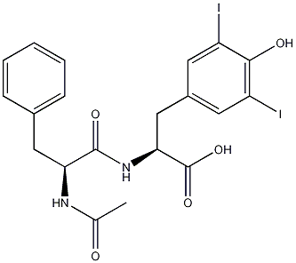 N-乙酰基-L-苯丙氨酰基-3,5-二碘-L-酪氨酸结构式