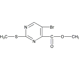 2-甲基巯基-5-溴嘧啶-4-甲酸甲酯结构式