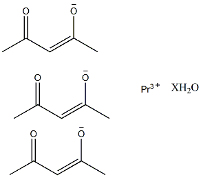 镨(Ⅲ)乙酰丙酮水合物结构式