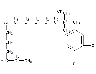 (3,4-二氯苄基)-十二烷基二甲基氯化铵结构式
