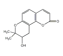 9-羟基-8,8-二甲基-9,10-二氢-8H-苯并吡喃[2,3-F]-2-酮结构式