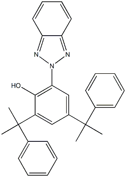 2-(2H-苯并三氮唑-2-基)-4,6-双(1-甲基-1-苯乙基)苯酚结构式