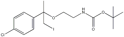 N-Boc-(2-[1-(4-氯苯基)-2-碘-1-甲基]乙氧基)乙胺结构式