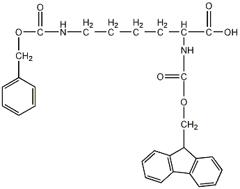 Nα-(9-芴甲氧羰基)-Nε-苯甲氧羰基-L-赖氨酸结构式