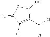 3-氯-4(二氯甲基)5-羟基-2(5H)-呋喃酮结构式