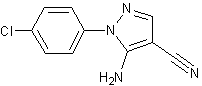 5-氨基-1-(4-氯苯基)-1H-吡唑-4-甲腈结构式