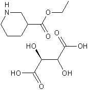 (S)-3-哌啶甲酸乙酯D-酒石酸盐结构式
