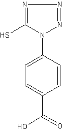 1-(对羧苯基)-5-巯基-1H-四唑结构式