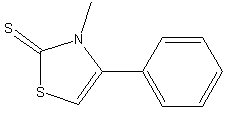 3-甲基-4-苯基噻唑啉-2-硫酮结构式