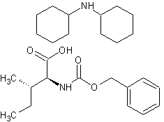 N-苄氧羰基-L-异亮氨酸二环己胺结构式