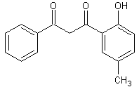1-(2-羟基-5-甲基)-3-苯基-1,3-丙烷二酮结构式
