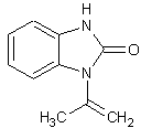 1-异丙烯基-2-苯并咪唑酮结构式