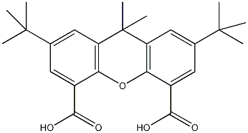 2,7-二叔丁基-9,9-二甲基呫吨-4,5-二羧酸结构式