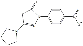 1-(4-硝基苯基)-3-吡咯烷并-2-吡唑并英-5-酮结构式