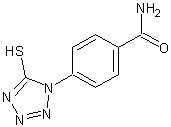 1-(p-氨基甲酰苯基)-5-巯基-1H-四唑结构式