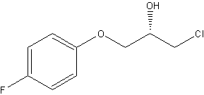 (S)-(−)-1-氯-3-(4-氟苯氧基)-2-丙醇结构式