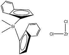 rac-二甲基硅基双(1-茚基)二氯化锆结构式