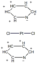 顺-二氯二(吡啶)铂(II)结构式