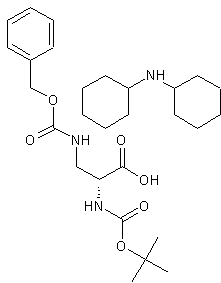 N-α-Boc-N-β-Z-D-2,3-二丙氨酸二环己基胺结构式