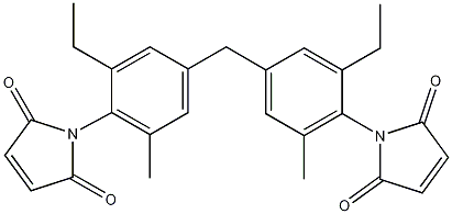 双(3-乙基-5-甲基-4-马来酰亚胺基苯)甲烷结构式