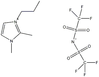 1,2-二甲基-3-丙基咪唑双(三氟甲磺酰)亚胺盐结构式