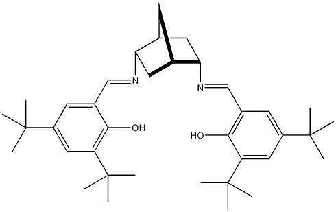 (1S,2S,4S,5S)-2,5-双(3,5-二叔丁基-2-羟基苯亚甲基胺)二环[2.2.1]庚烷结构式