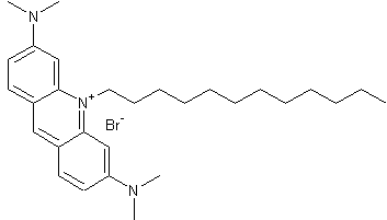 2,8-双(二甲氨基)-10-烷基-吖啶溴结构式