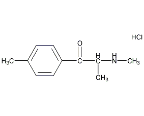 2-(甲基氨基)-1-(4-甲基苯基)-1-丙酮盐酸盐结构式