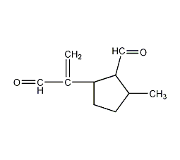 2-(3-甲基-2-甲酰基环戊基)丙烯醛结构式