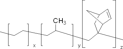 聚(乙烯-co-丙烯-co-5-亚甲基-2-冰片烯)结构式